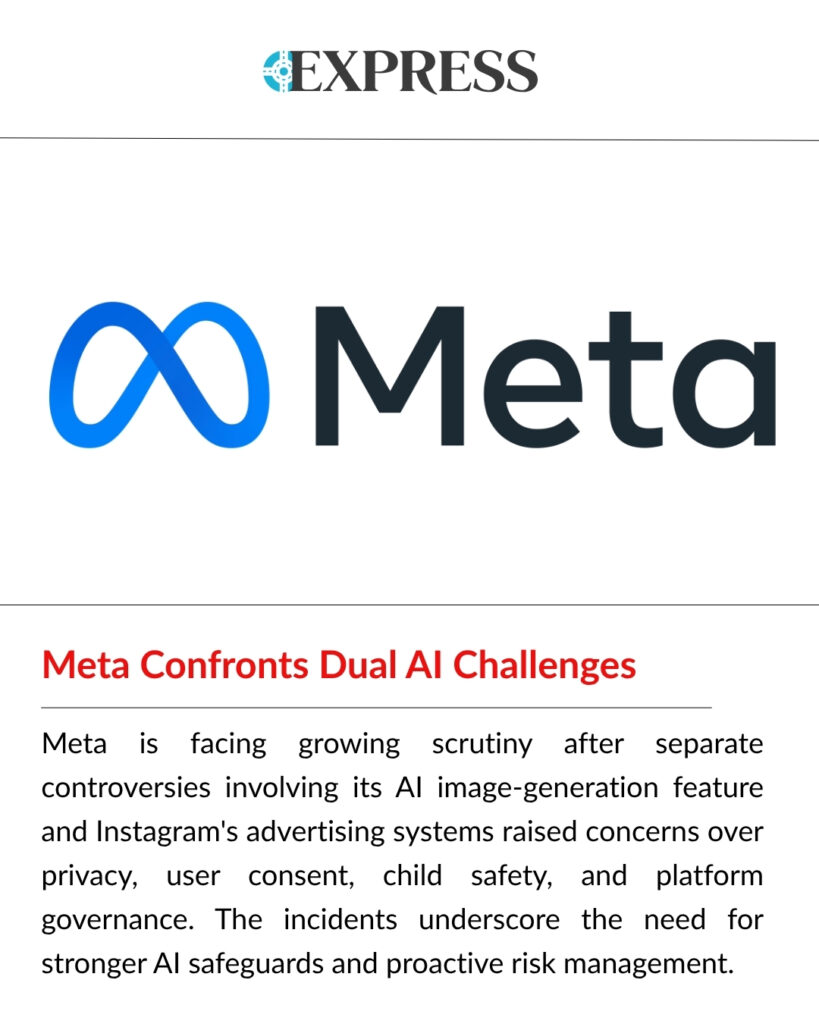 Meta faces dual AI challenges over privacy, child safety, and responsible AI governance.